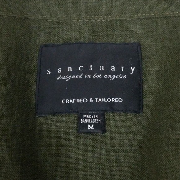 Sanctuary Women's Day Trip Cropped Linen Jacket Military Olive Green Medium - Picture 7 of 11